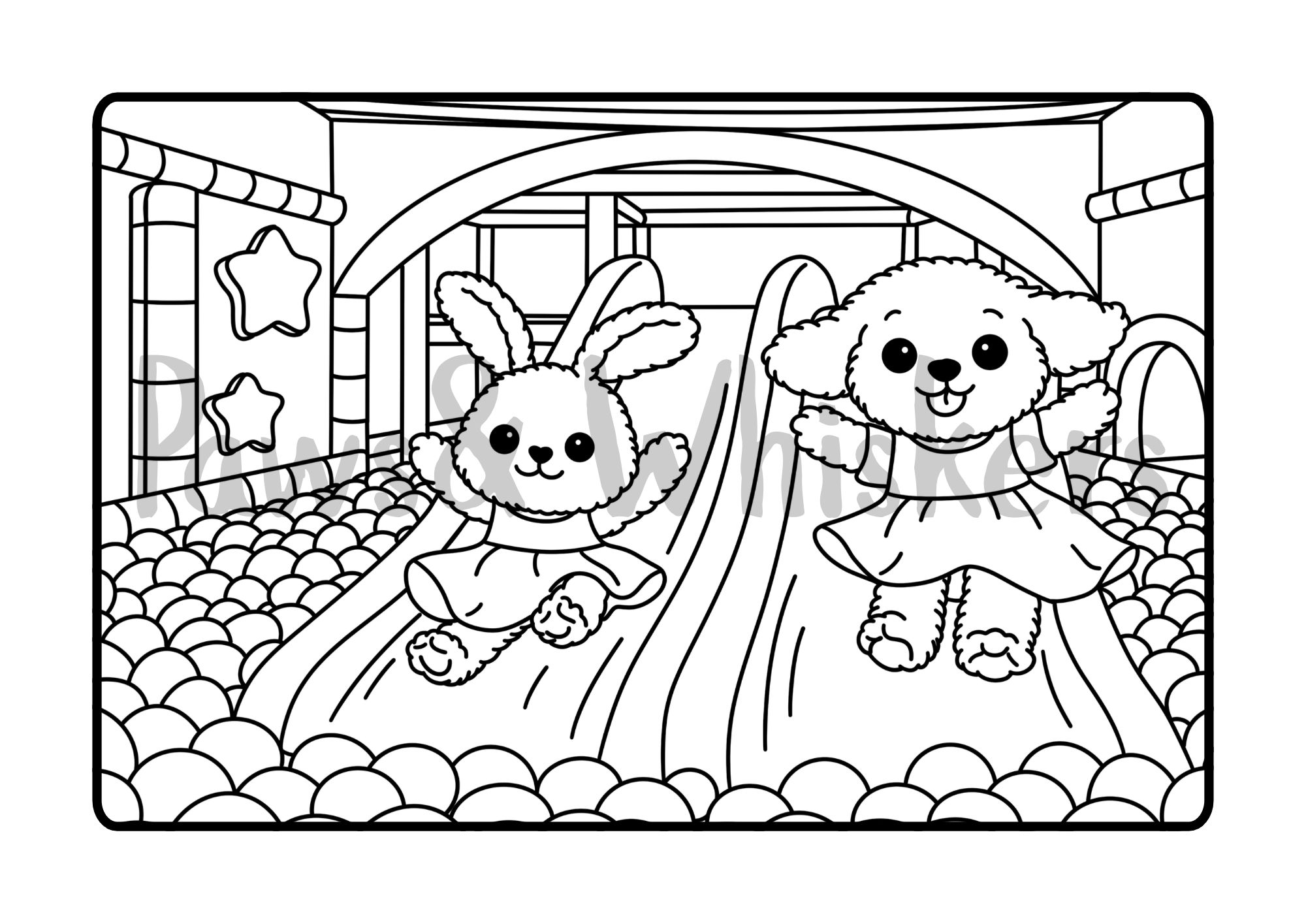 Skye & Bunny’s Adventures – A4 Landscape Colouring Book (First Edition)