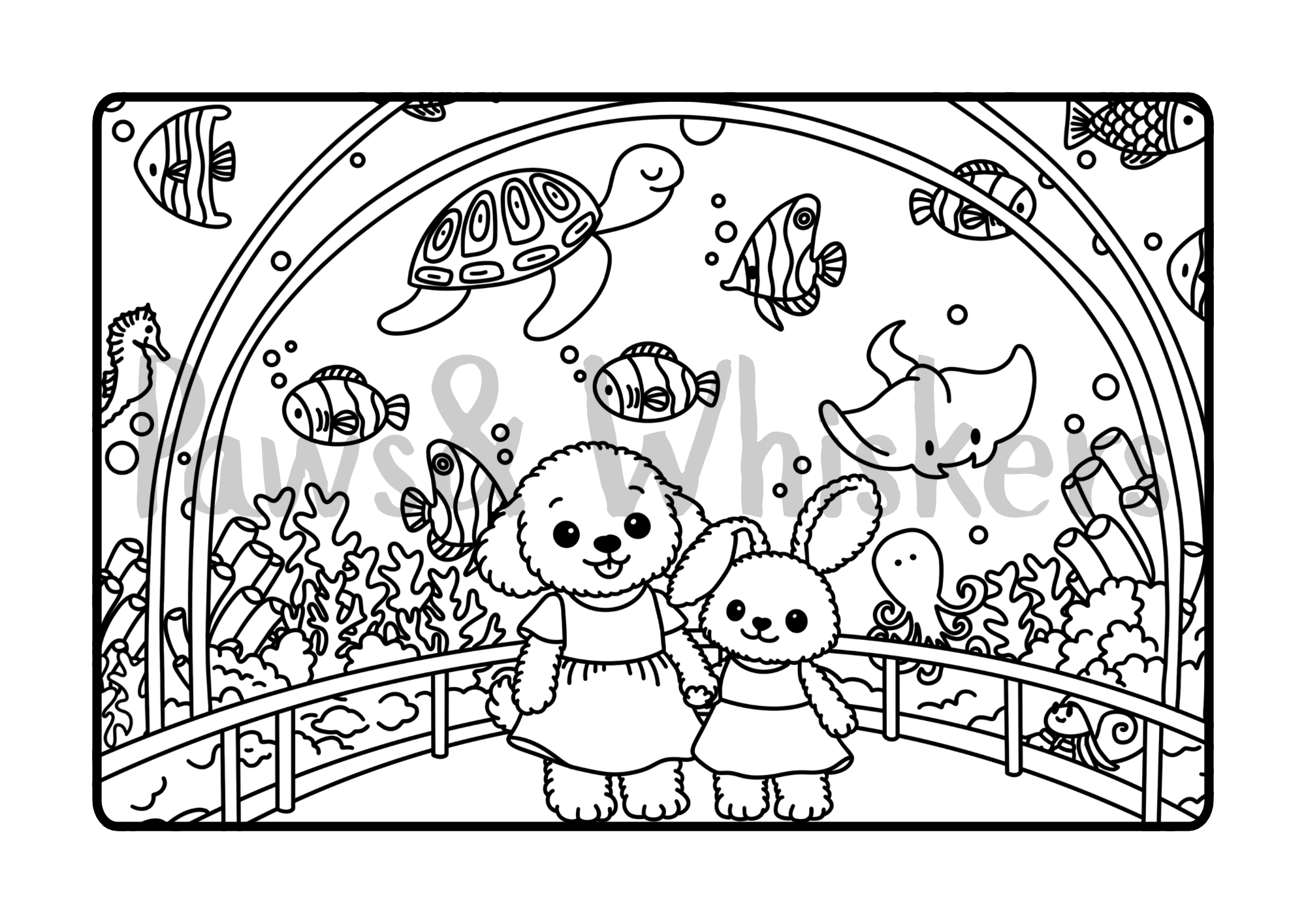 Skye & Bunny’s Adventures – A4 Landscape Colouring Book (First Edition)